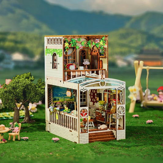 Modern DIY Wooden Book Nook – "Happy Moments" Miniature Shelf Insert Kit