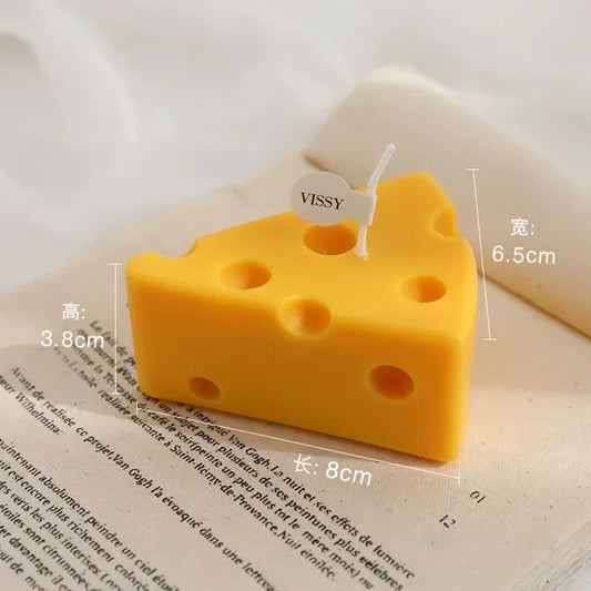 Cheese Shaped Scented Candle – Fun Aromatherapy Decor for Home & Gifts