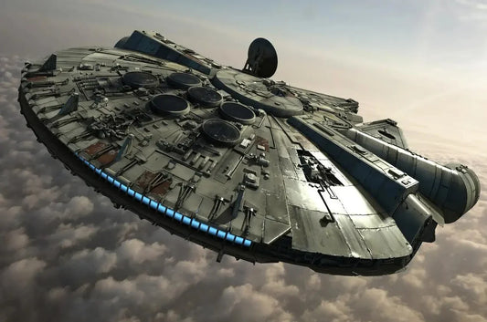 Star Wars Millennium Falcon & Star Destroyer Canvas Wall Art – Classic Sci-Fi Movie Poster Prints