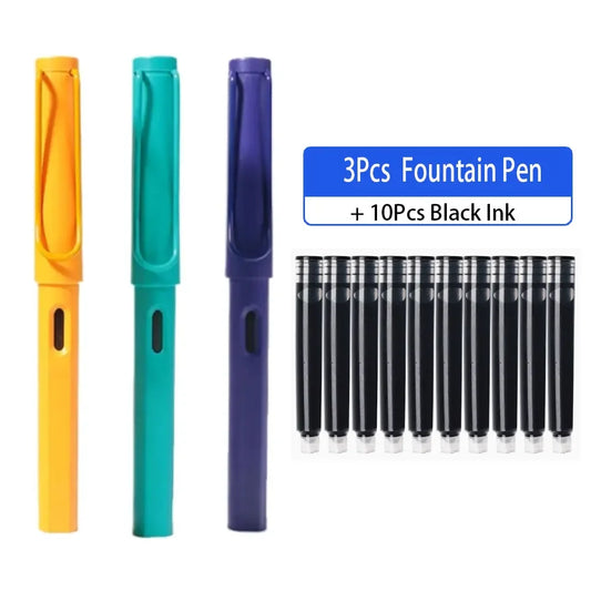 Morandi Retro Fountain Pen Set – 3PCS Elegant Writing Pens for Daily Use