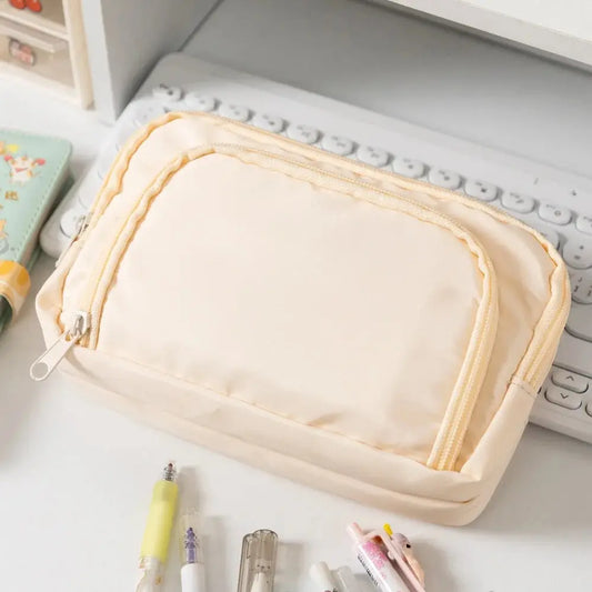Kawaii 3-Layer Pencil Case – Cute Large Capacity Korean Organizer for Students