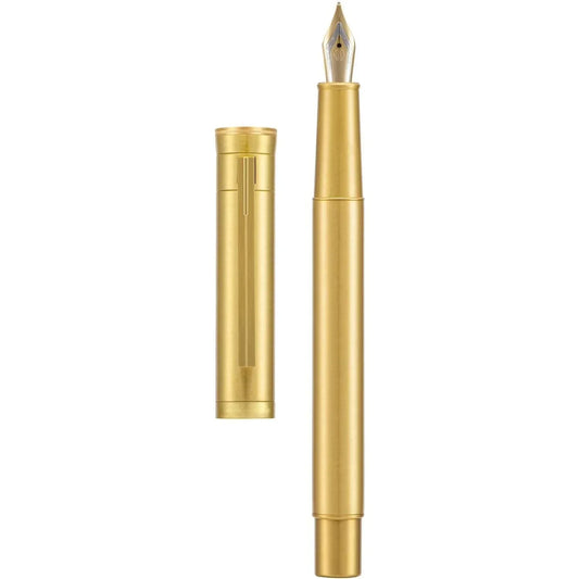 Hongdian Raw Brass Fountain Pen – Classic Copper Pen with Extra Fine Nib
