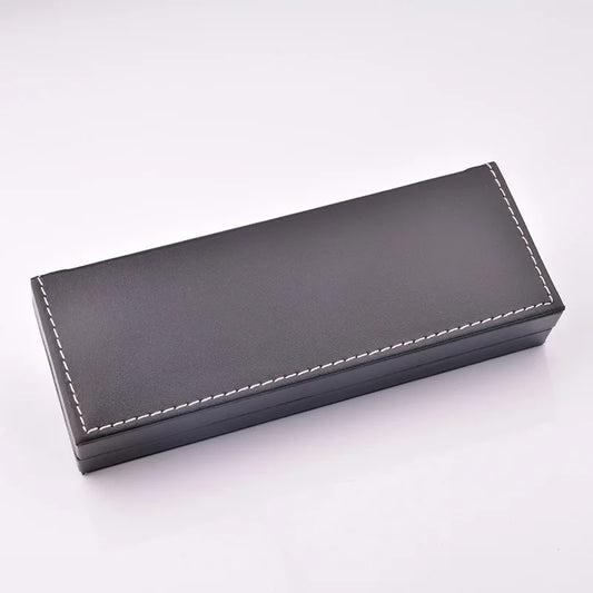 Premium Black PU Leather Pencil Box – Fountain Pen Case Cover for Business & Souvenirs