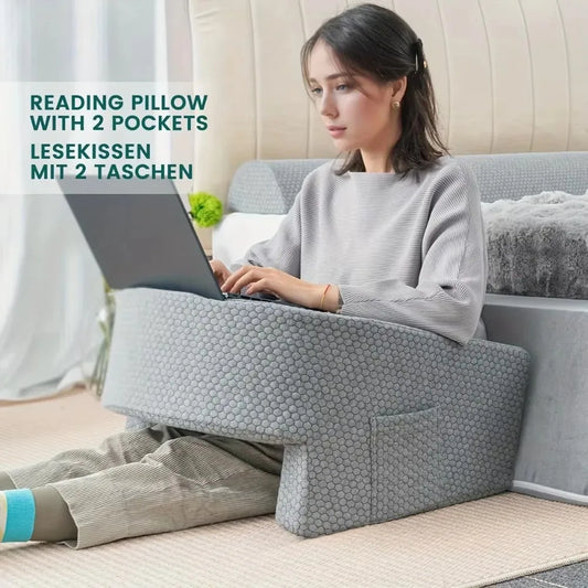 Soft Reading Pillow – High-Density Memory Foam Bed Rest Pillow for Adults