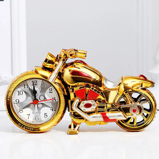 Vintage Motorcycle Model Alarm Clock – Retro Tabletop Clock for Home & Office Decor