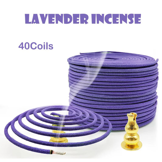 40 Lavender Aromatherapy Incense Coils – Air Purifying & Relaxation Set