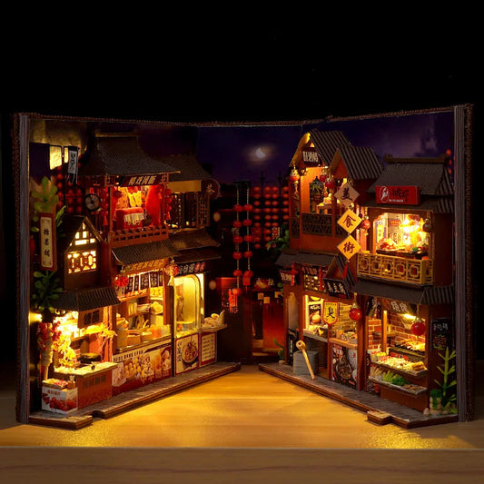 DIY Book Nook Dollhouse – Miniature Wooden Bookshelf Insert Kit