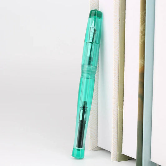 Penbbs 323 Celluloid Acrylic Fountain Pen Resin Ink Pen No Pen Clip Iridium Fine Nib 0.5mm Fashion Office Writing Gift Pen Set