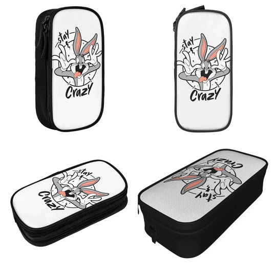 Space Jam "Stay Crazy" Pencil Case – Classic Storage Bag for Kids