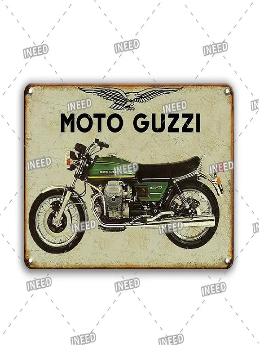 Vintage Motorcycle Metal Tin Sign Poster – Retro Wall Decor for Garage, Home, or Room