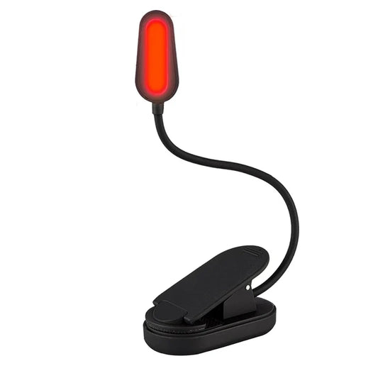 620nm Red Clip-On Book Light – Rechargeable No Blue Light Reading Lamp for Eye Care & Migraine Relief