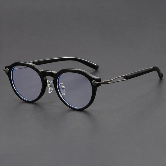 KAMMPT Vintage Round Glasses – Blue Light Blocking Fashion Optical Frames for Men