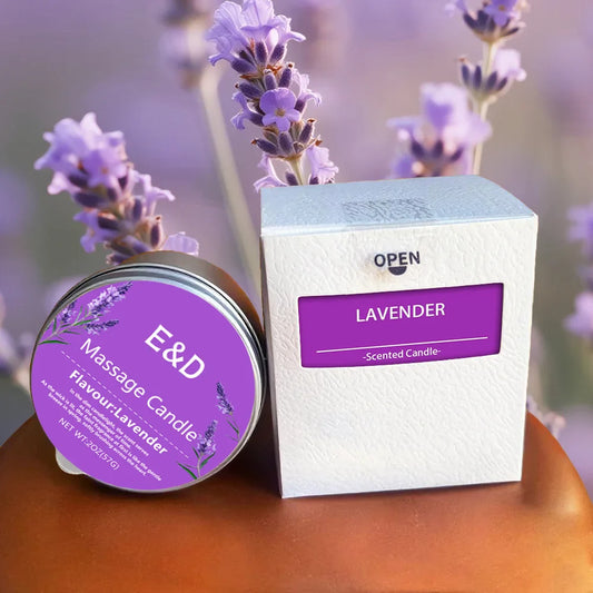 Lavender Scented Massage Oil Candle – 2oz Aromatherapy Candle for Home Spa & Body Care