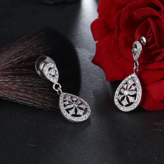 SUGO Classic Water Drop Zircon Earrings – Elegant Sparkle for Every Occasion