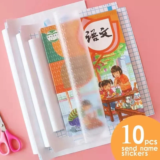 A4 Transparent Self-Adhesive Book Cover – 10 Sheets Matte Clear Waterproof Film