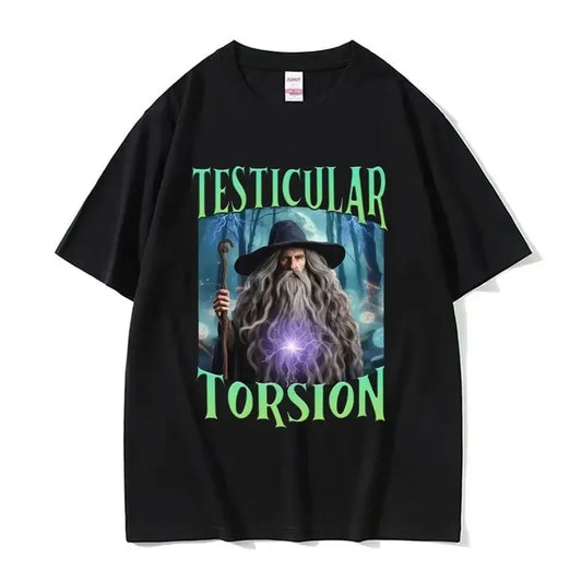 Shadow Wizard Testicular Torsion Meme T-Shirt – Funny Gothic Oversized Tee