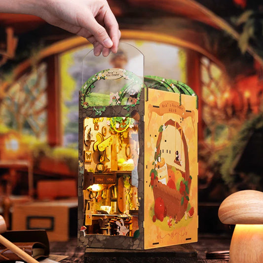 CUTEBEE DIY Book Nook – Mole's Apartment Miniature Dollhouse with Touch Light