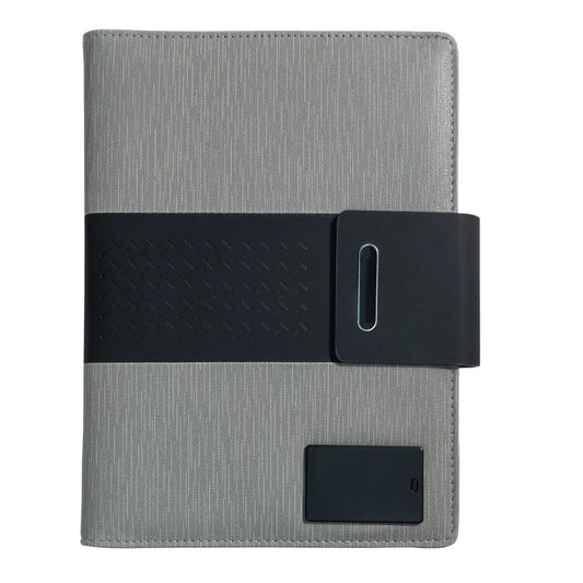 A5 Charging Notebook – 8000mAh Power Bank with 3-in-1 Cable, Card Slots & Document Pocket