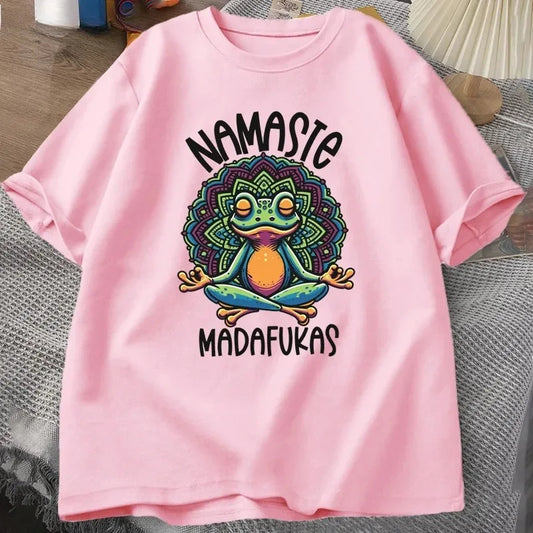 Funny Frog Yoga T-Shirt – Women’s Positive Cottagecore Namaste Tee