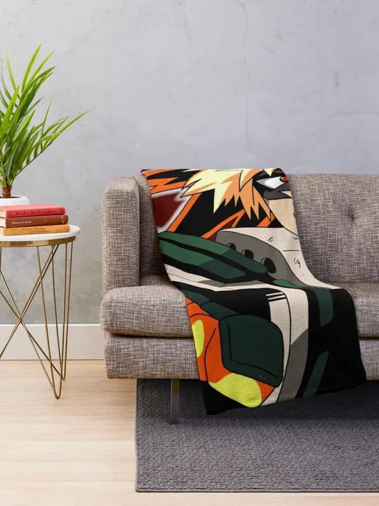 Katsuki Bakugou Throw Blanket sofa bed Blankets Sofas Of Decoration Blankets