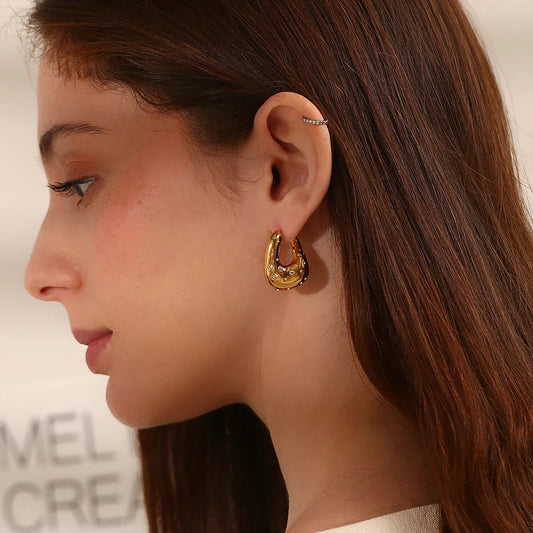La.Muses Irregular Starry Sky Earrings – Trendy Stainless Steel Jewelry for Women