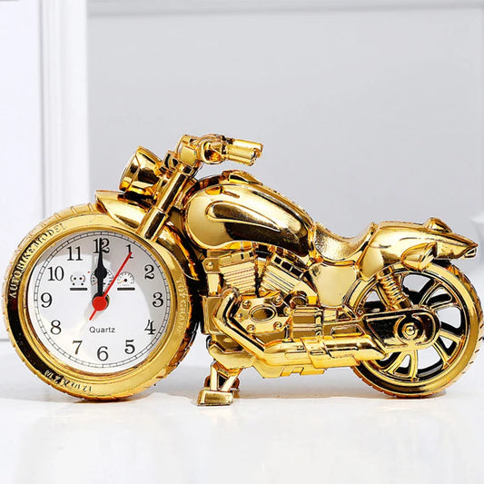 Vintage Motorcycle Model Alarm Clock – Retro Tabletop Clock for Home & Office Decor