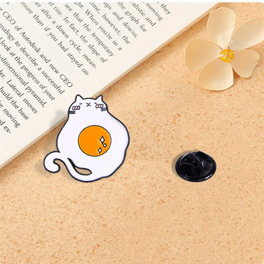 5PCS Cartoon Black & White Punk Enamel Pins – Funny Lapel Badges for Backpacks, Hats &amp; Clothing