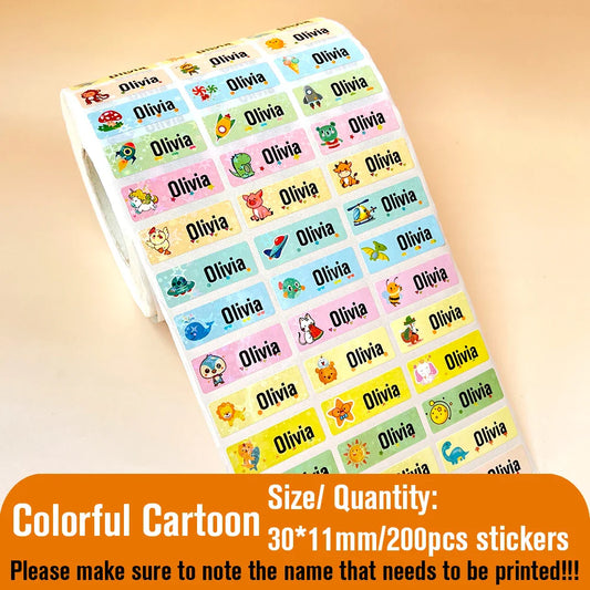 Waterproof Baby Name Stickers – Custom Hebrew Labels for Kindergarten & School Supplies