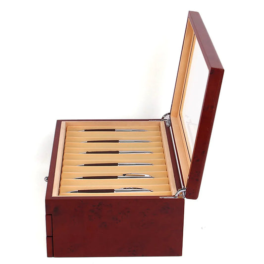 Vintage Pen Box with 34 Compartments – 3-Tier Retro Organizer for Collectors