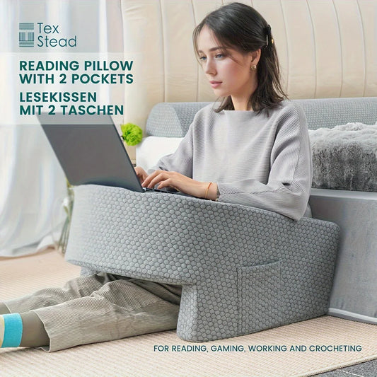 Extra Large Reading Pillow for Gaming & Bed Rest – Memory Foam Armrest Pillow with Removable Cover (1 PC)