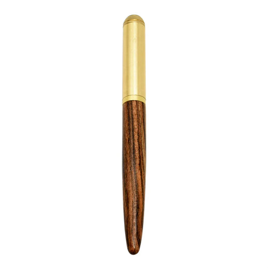 Retro Wood & Bronze Fountain Pen – 0.5mm Luxury Calligraphy Pen for Office & Gift