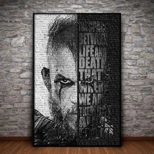 Ragnar Lothbrok Vikings Abstract Canvas Poster – Inspirational Wall Art for Home Decor